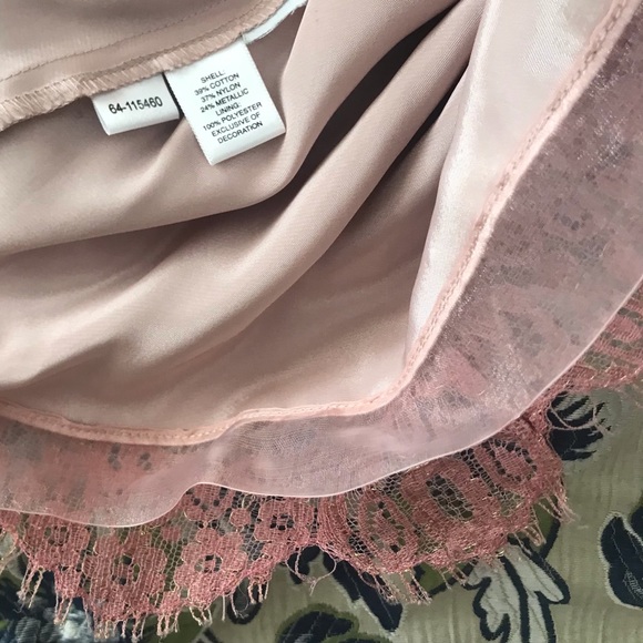 AnnTaylor Rosé Gold Lace Dance Party Champagne Cocktail Dress - Picture 8 of 13